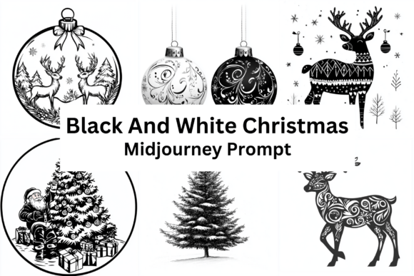Black and White Christmas Illustrations Review