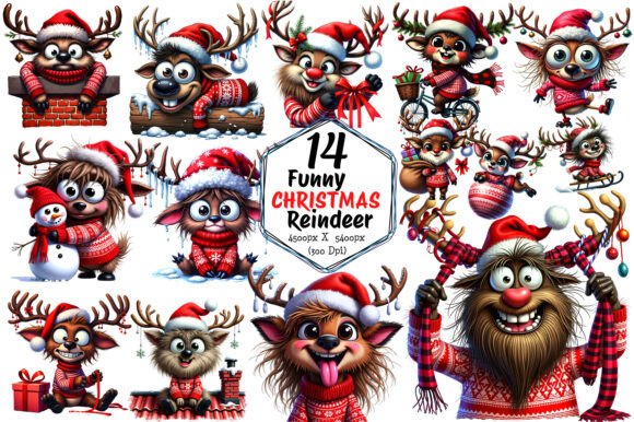 Christmas Deer Clipart: Premium Illustrations