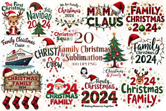 Christmas Family 2024 Bundle: Festive Illustrations