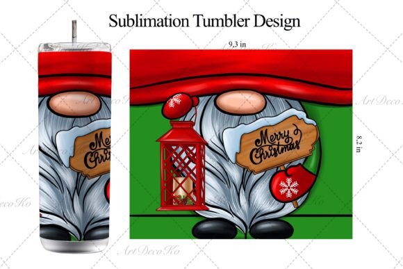 Christmas Gnomes Tumbler Wrap: 20 Oz Illustrations