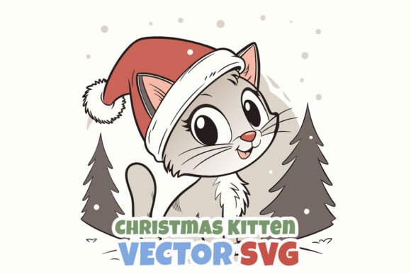 Christmas Kitten Vector SVG for Crafters