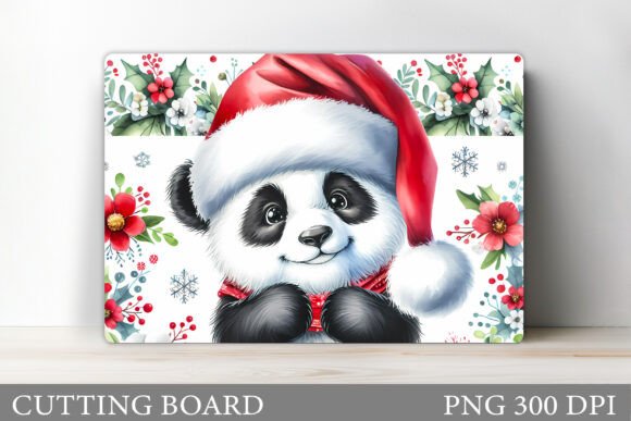 Christmas Panda Cutting Board Design: Illustrations