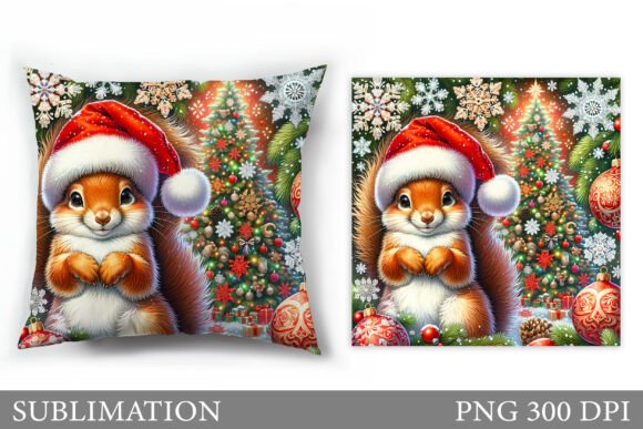 Christmas Penguin Pillow Sublimation Illustrations