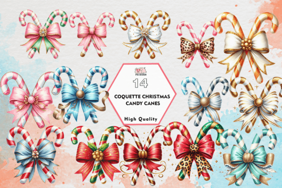Coquette Christmas Candy Canes Clipart Review