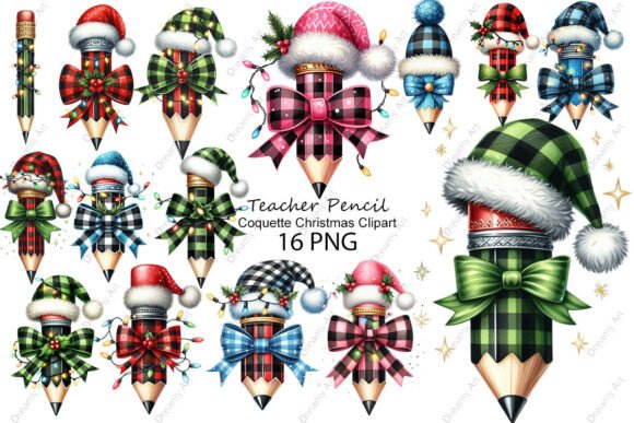 Coquette Christmas Teacher PNG Clipart: Illustrations for Bloggers
