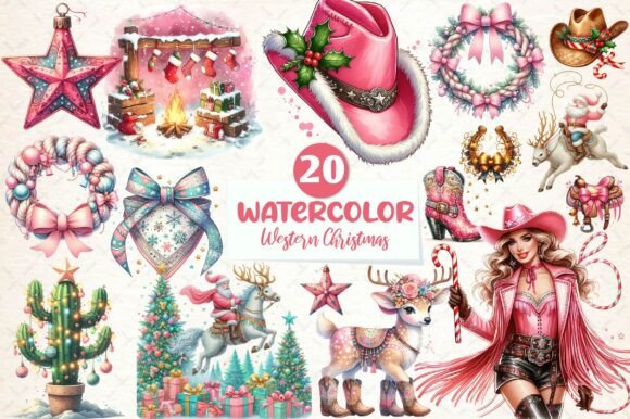 Coquette Western Christmas Illustrations Review