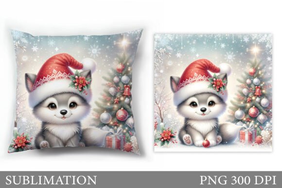 Cute Wolf Pillow Christmas Illustrations Review