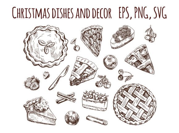 Food for Thanksgiving, Christmas Illustrations Review