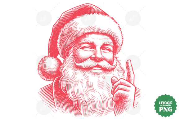Funny Sarcastic Santa Vintage Christmas Illustrations