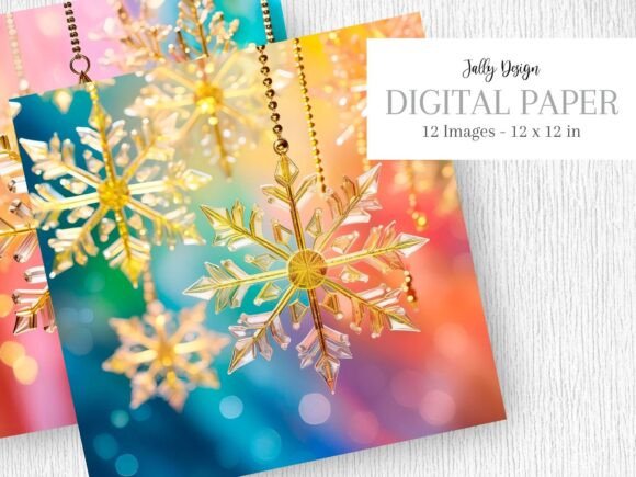 Luxury Yellow Glass Snowflakes: Illustrations Review
