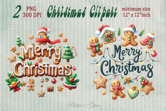 Merry Christmas Gingerbread Clipart Png Illustrations