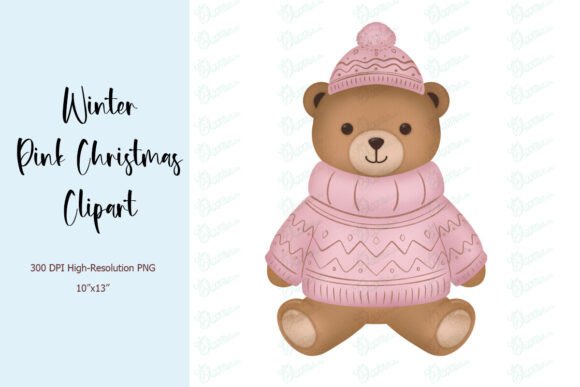 Pink Christmas Teddy Bear Clipart: A Designer’s Review of Holiday Illustrations