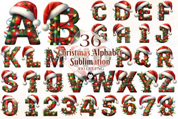 Plaid Christmas Alphabet: Festive Illustrations