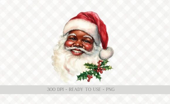 Retro Black Santa Illustrations for Blogs
