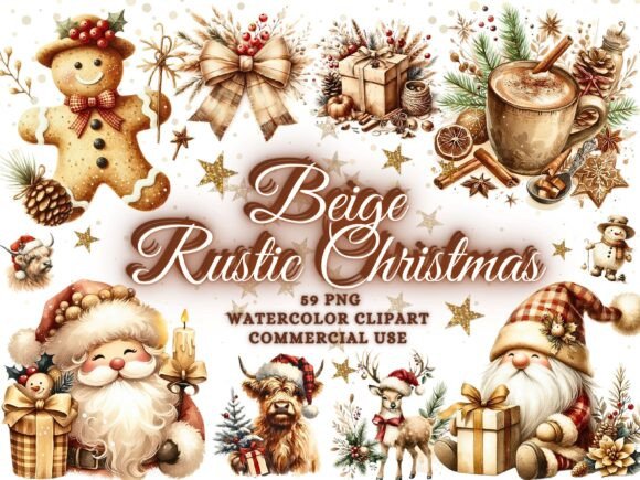 Retro Rustic Christmas Clipart Bundle: Illustrations Review
