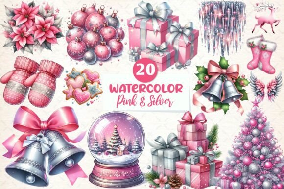 Reviewing Watercolor Pink Silver Christmas for Embroidery