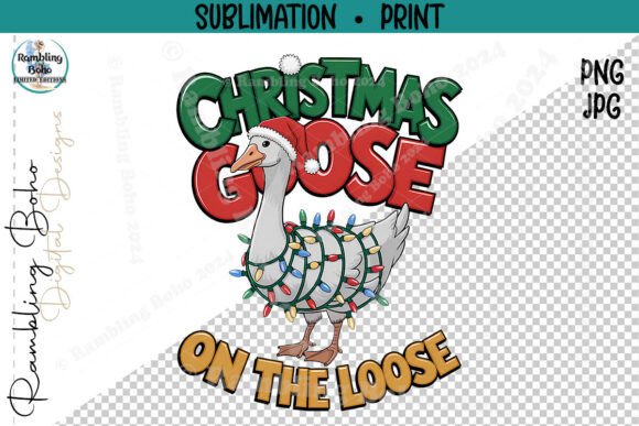 Silly Christmas Goose on the Loose Light Illustrations
