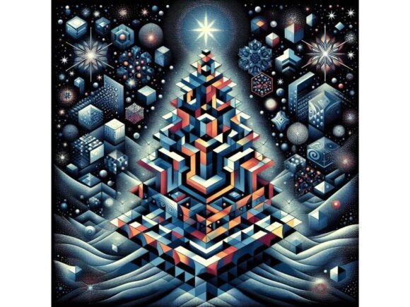 Surrealist Christmas Tree Design: Illustrations