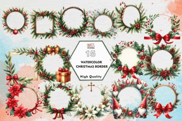 Watercolor Christmas Border Clipart PNG: A Designer’s Review of Festive Illustrations
